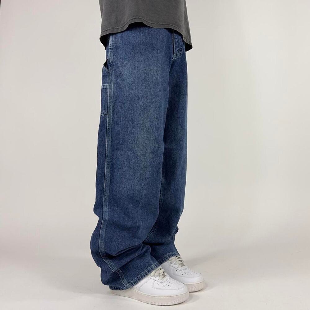 Vintage USA made Lee Blue Carpenter Baggy Wide-Leg Streetwear Pants